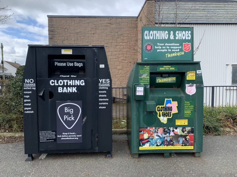 Recycling points and Clothing Banks